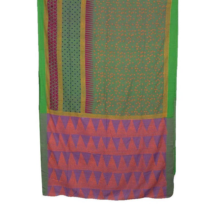 Hand Block Printed Andhra Cotton Saree 10034618