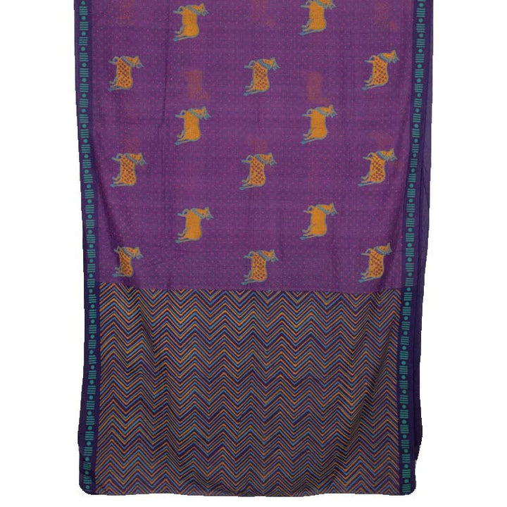 Hand Block Printed Andhra Cotton Saree 10034619