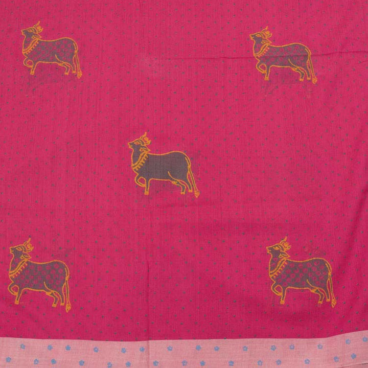 Hand Block Printed Andhra Cotton Saree 10034629