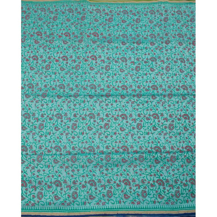 Hand Block Printed Chanderi Silk Cotton Saree 10034632