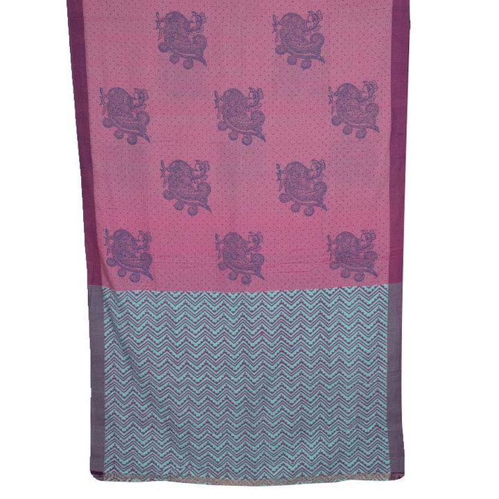 Hand Block Printed Andhra Cotton Saree 10042227