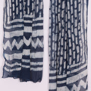 Indigo Bagru Printed Chiffon Dupatta 10015258