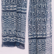 Indigo Bagru Printed Chiffon Dupatta 10015259