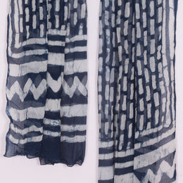 Indigo Bagru Printed Chiffon Dupatta 10015267