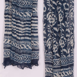 Indigo Bagru Printed Chiffon Dupatta 10015271