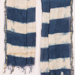 Indigo Dabu Printed Silk Cotton Stole 10037179