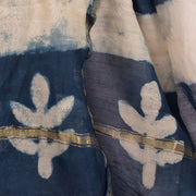 Indigo Dabu Printed Silk Cotton Stole 10037179