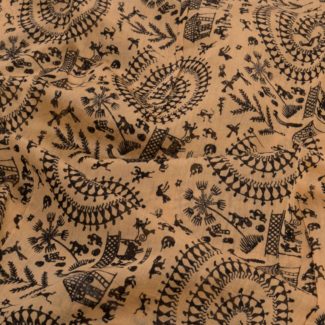 Hand Block Printed Chanderi Silk Cotton Salwar Suit Material 10027102