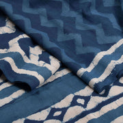 Indigo Blue Bagru Printed Cotton Saree 10019667