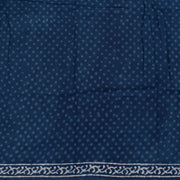 Indigo Blue Bagru Printed Mulmul Cotton Saree 10019672