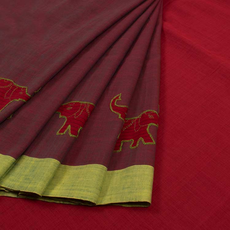 Khandua Applique Embroidered Odisha Cotton Saree 10043446
