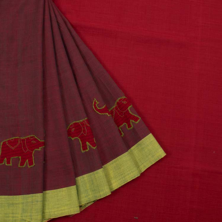 Khandua Applique Embroidered Odisha Cotton Saree 10043446