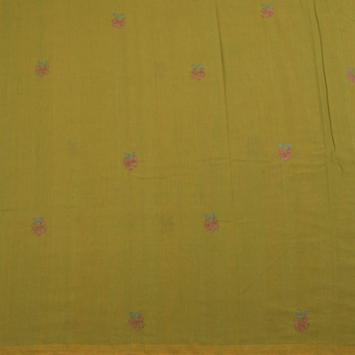 Kantha Embroidered Mangalgiri Cotton Saree 10021372