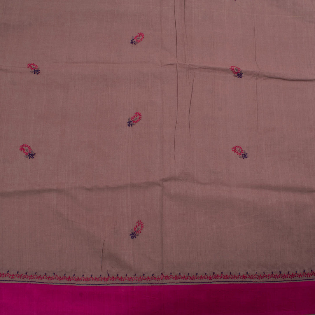 Chikankari Embroidered Khadi Cotton Saree 10030311