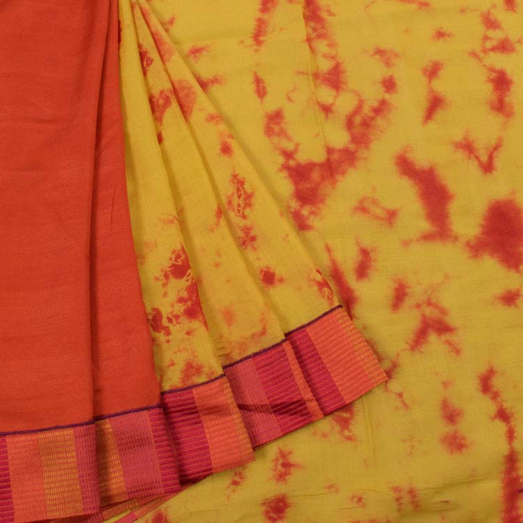 Shibori Dyed Silk Cotton Saree 10042384