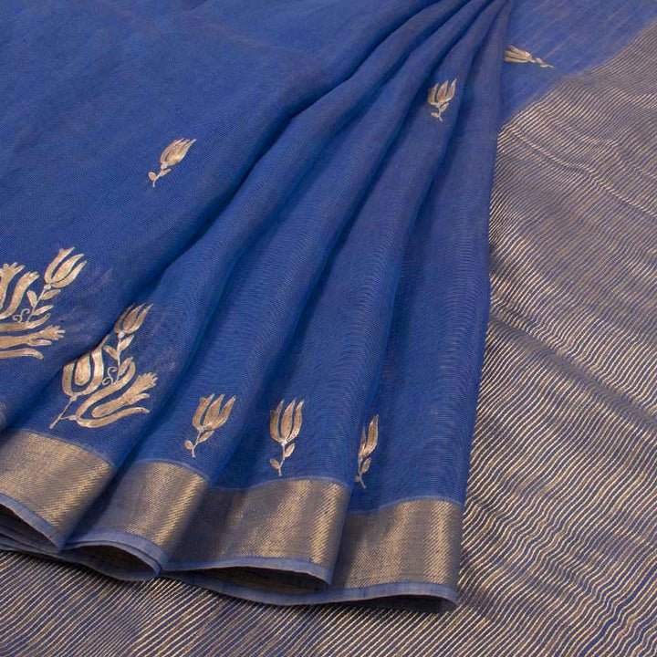 Hand Embroidered Bengal Linen Silk Saree 10046291