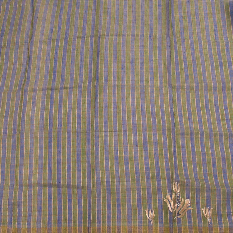 Hand Embroidered Bengal Linen Silk Saree 10046291