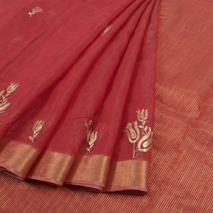 Hand Embroidered Bengal Linen Silk Saree 10046292