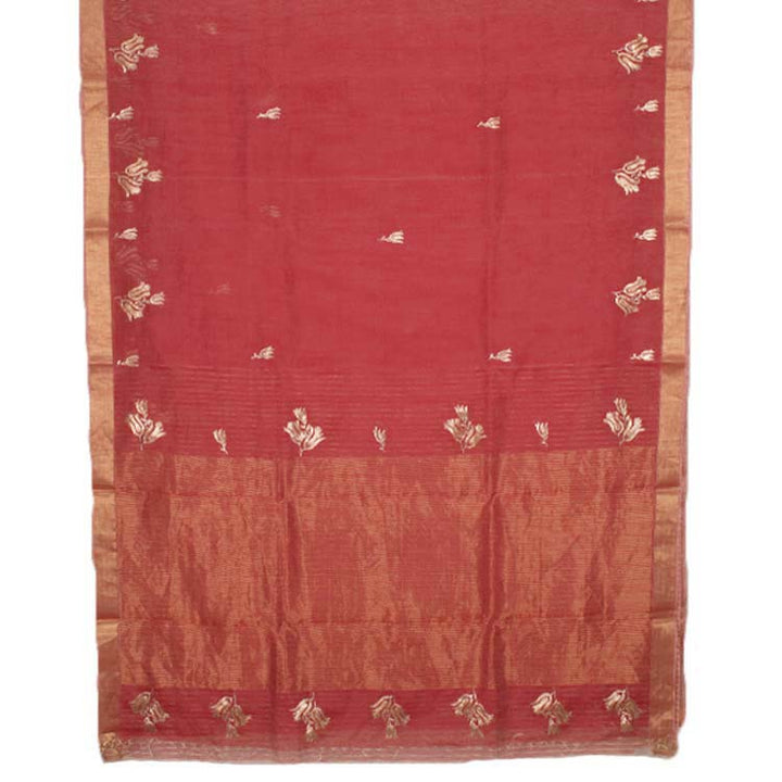 Hand Embroidered Bengal Linen Silk Saree 10046292