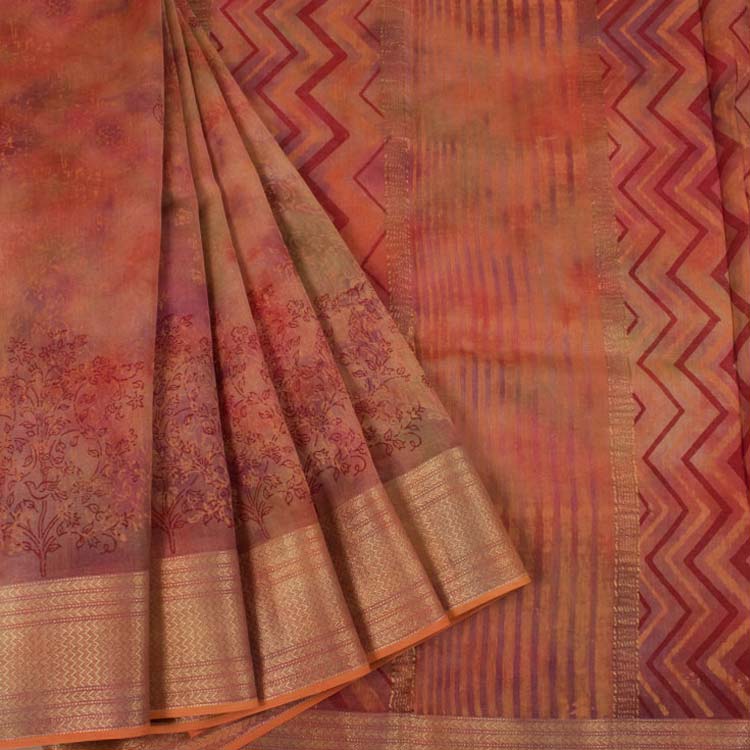 Fancy Printed Maheshwari Silk Cotton Saree 10048071