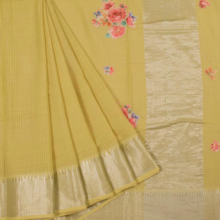 Applique Embroidered Mangalgiri Cotton Saree 10050273
