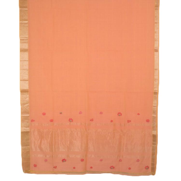 Applique Embroidered Mangalgiri Cotton Saree 10050292