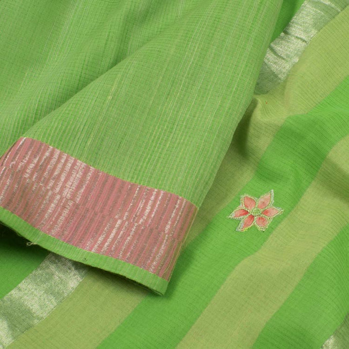 Applique Embroidered Mangalgiri Cotton Saree 10050293