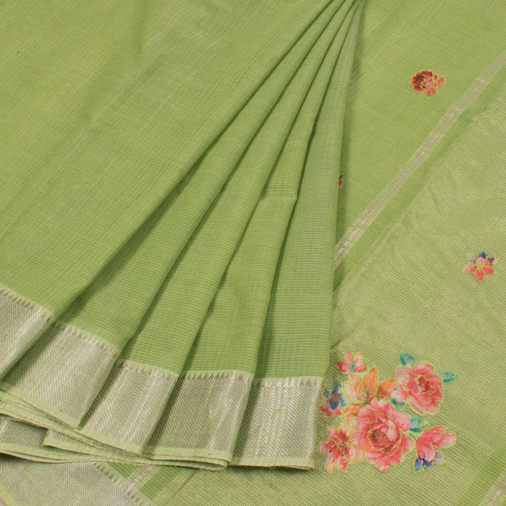 Applique Embroidered Mangalgiri Cotton Saree 10050295