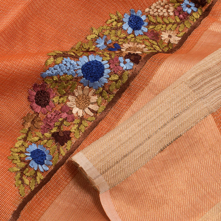 Hand Embroidered Silk Saree 10052257