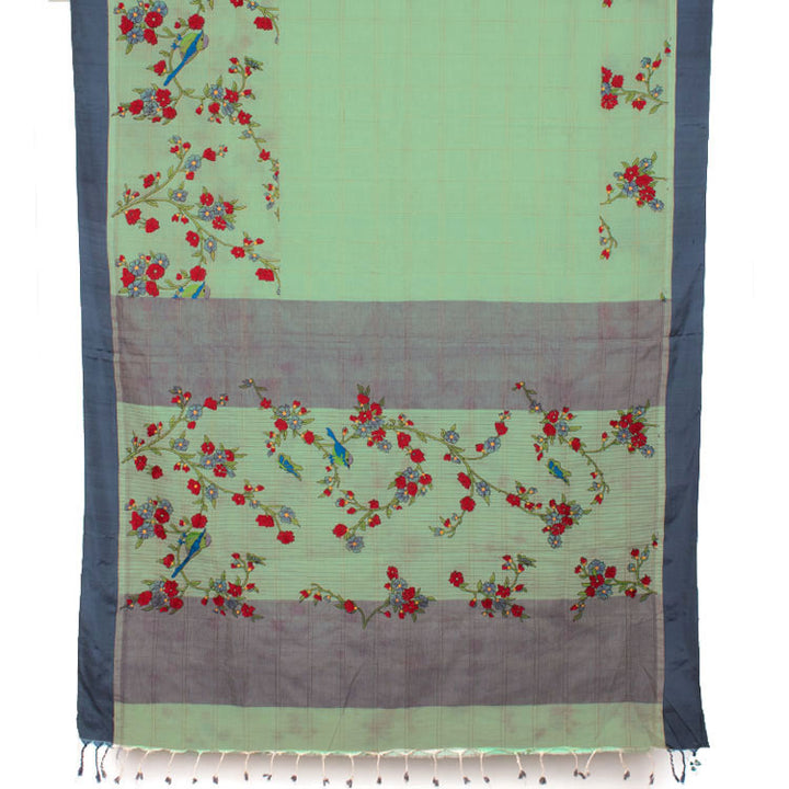 Hand Embroidered Kuttu Weave Cotton Saree 10052266