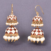 Handcrafted Beaded Meenakari Jhumka 10009711