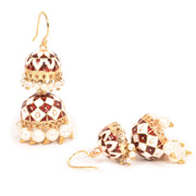 Handcrafted Beaded Meenakari Jhumka 10009711