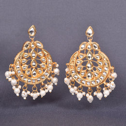 Handcrafted Beaded Kundan Chandbali Earring 10015684