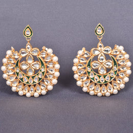 Handcrafted Meena Kundan Chandbali Earring 10015688