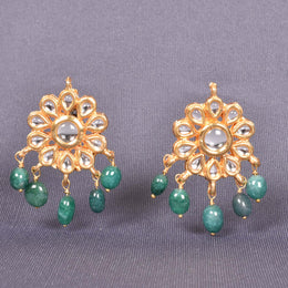Handcrafted Kundan Lotus Earring 10015690