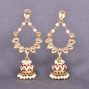 Handcrafted Kundan Meenakari Dangler Jhumka 10015692