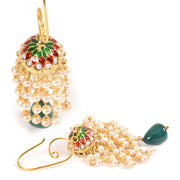 Handcrafted Beaded Raindrops Meenakari Jhumka Earring 10021827