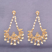 Handcrafted Beaded Raindrops Meenakari Chaand Bali Earring 10021828