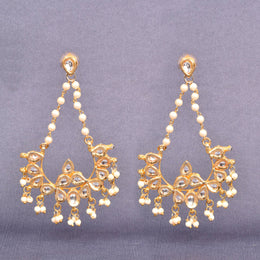 Handcrafted Beaded Raindrops Meenakari Chaand Bali Earring 10021828