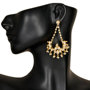 Handcrafted Beaded Raindrops Meenakari Chaand Bali Earring 10021828