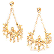 Handcrafted Beaded Raindrops Meenakari Chaand Bali Earring 10021828