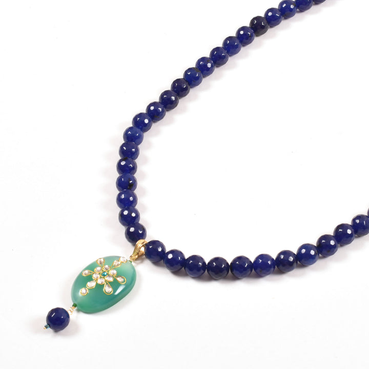 Handcrafted Beaded Kundan Pendant Necklace 10019191p