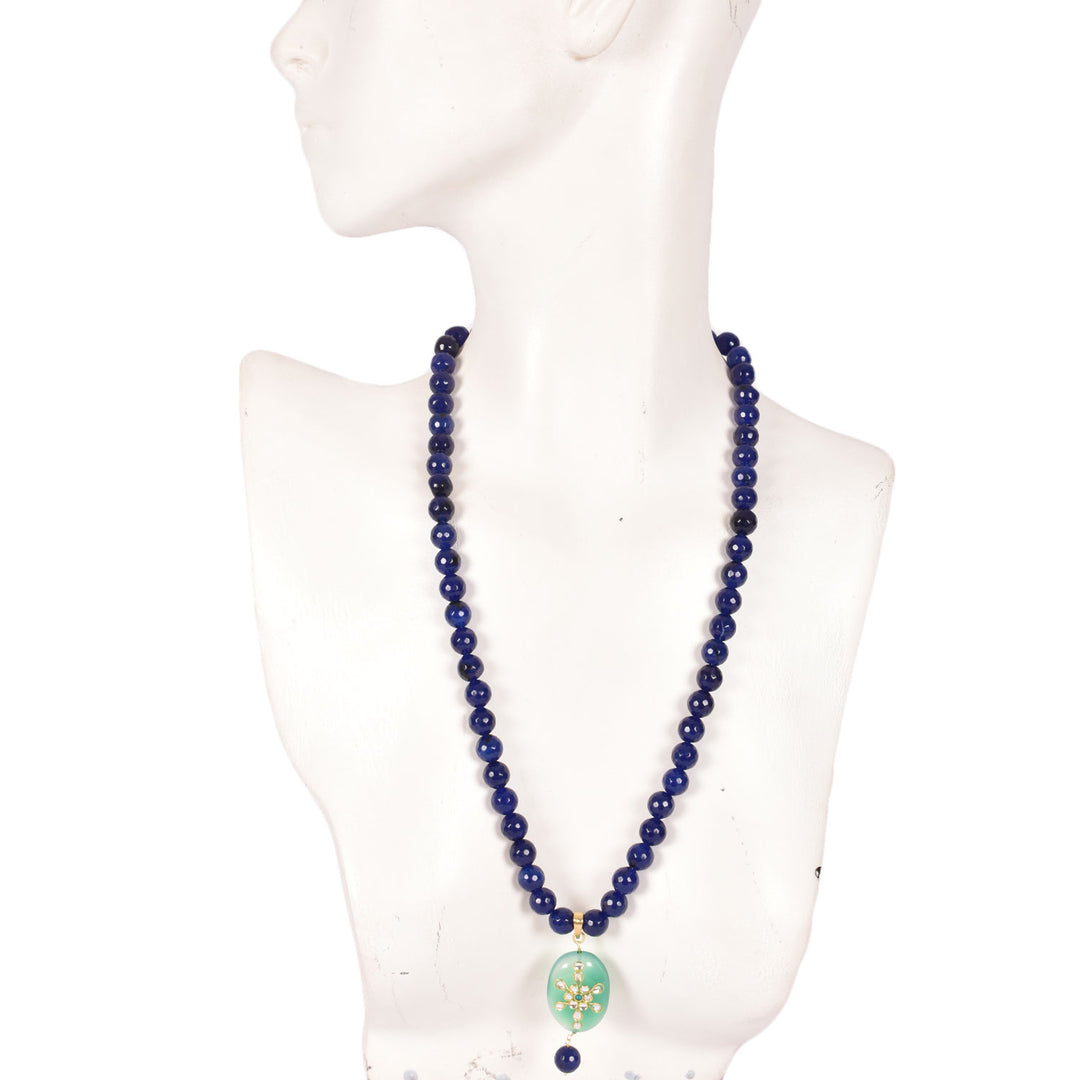 Handcrafted Beaded Kundan Pendant Necklace 10019191p