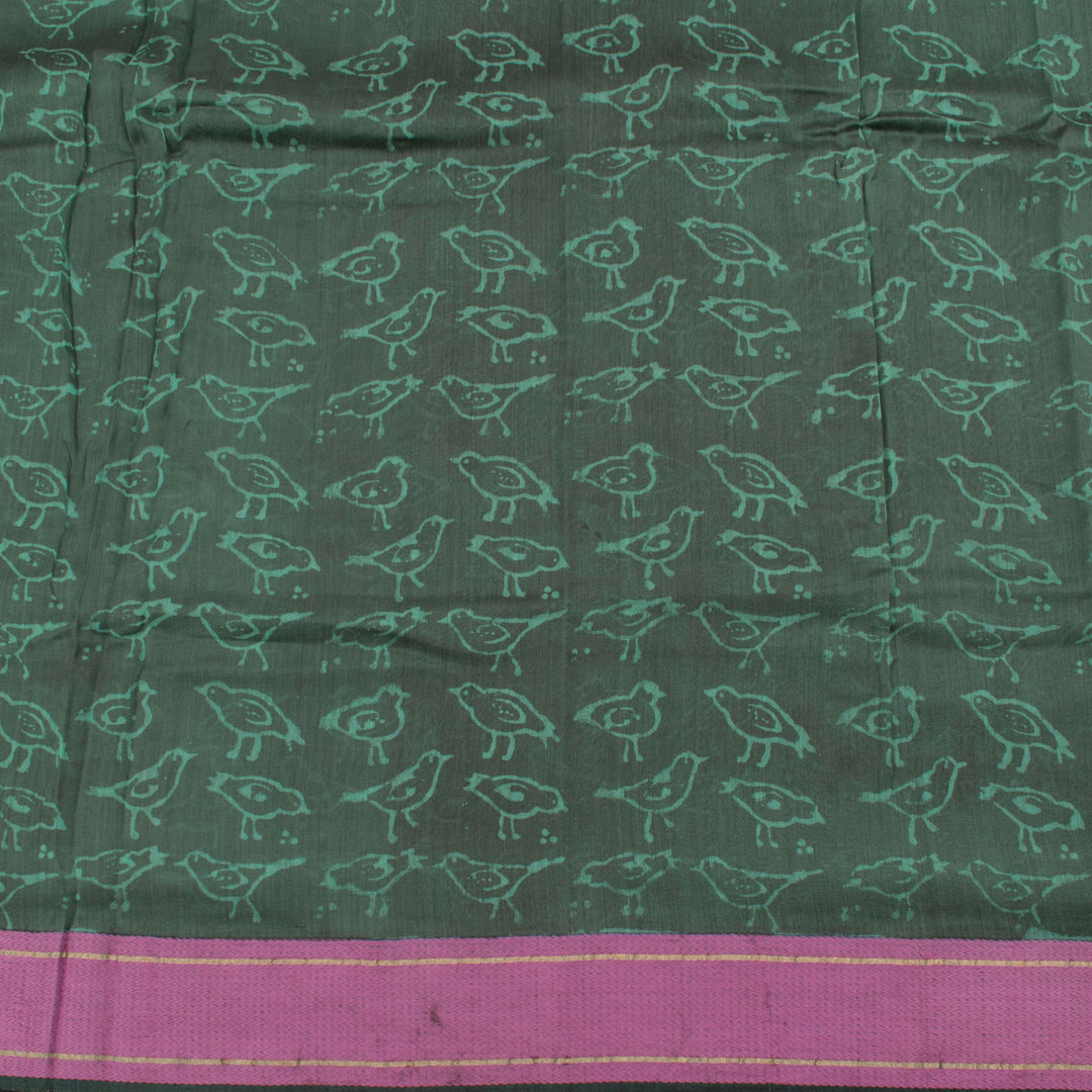 Dabu Printed Natural Dye Silk Cotton Saree 10031524