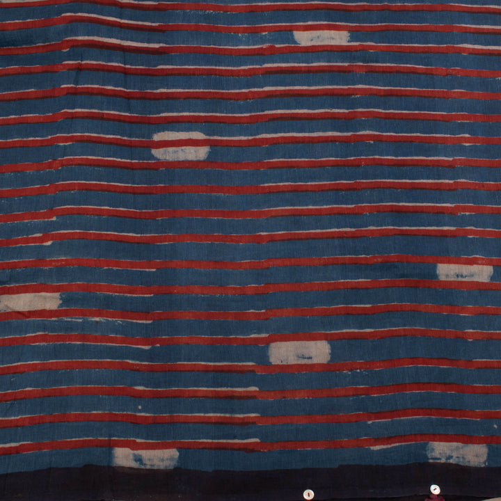 Dabu Printed Natural Dye Linen Saree 10031528