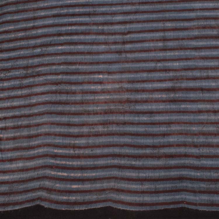 Hand Block Printed Natural Dye Linen Saree 10045588