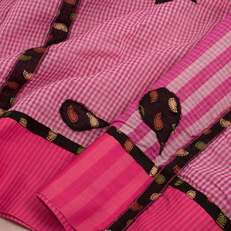 Applique Embroidered Bengal Cotton Saree 10041386