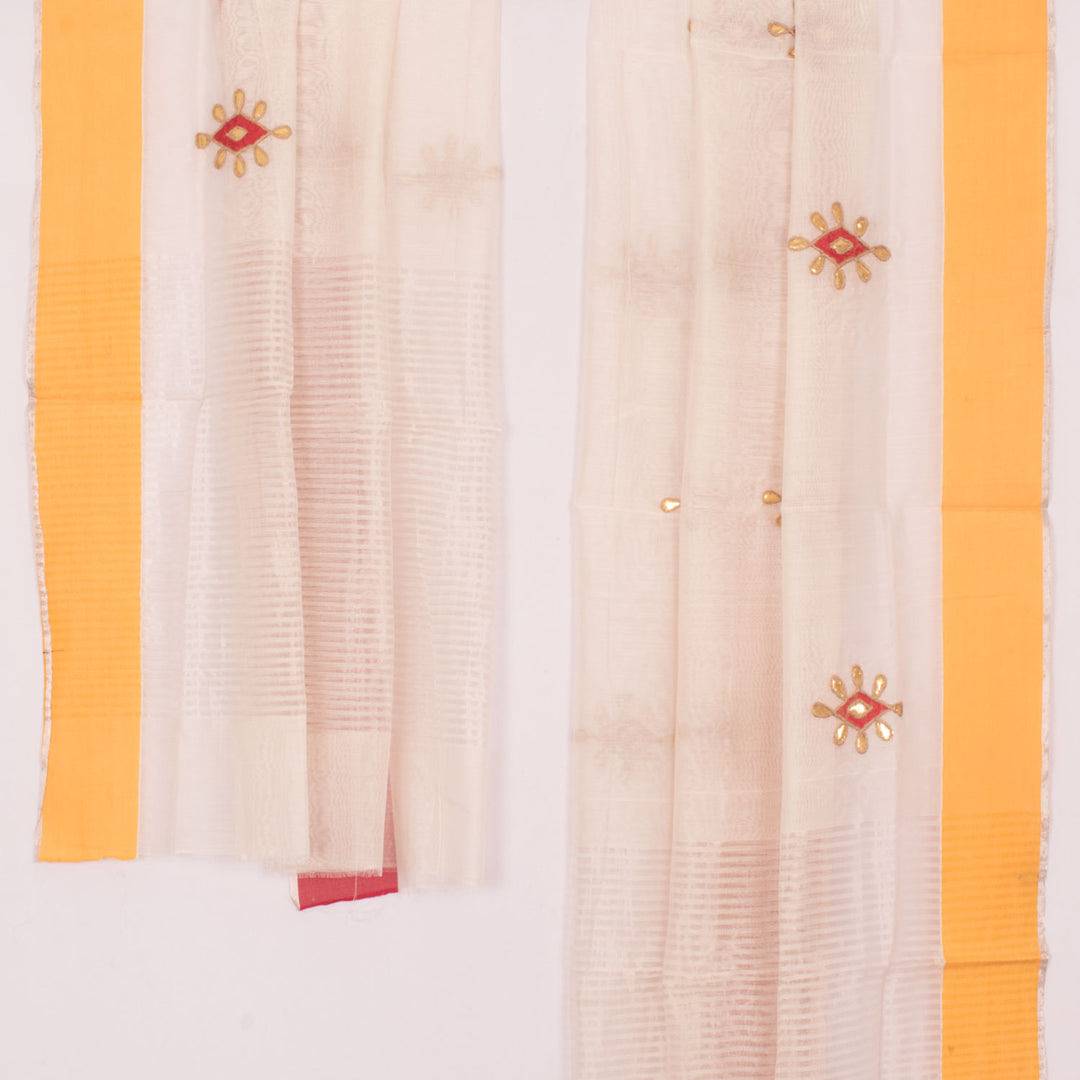 Applique Embroidered Maheshwari Silk Cotton Dupatta 10031148