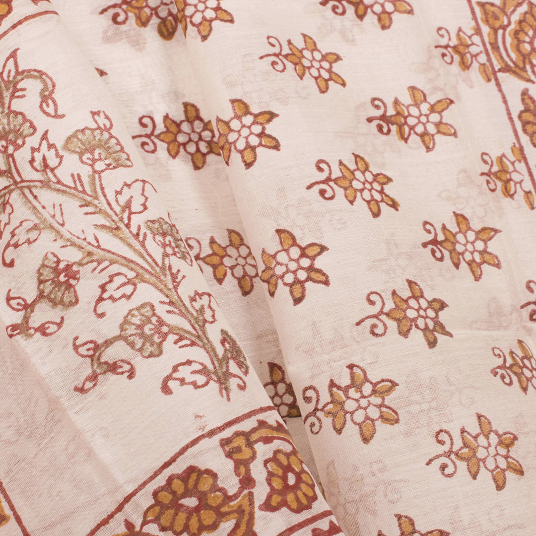 Hand Block Printed Maheshwari Silk Cotton Dupatta 10031164