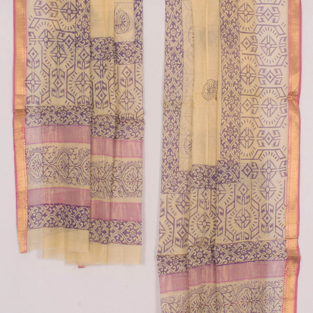 Hand Block Printed Maheshwari Silk Cotton Dupatta 10031166